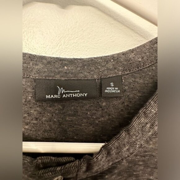 Marc Anthony Mens Henley Tee Shirt Dark Grey Color Size Small Long Sleeves. - Picture 2 of 4